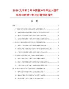 2026及未来5年中国脉冲功率放大器市场现状数据分析及前景预测报告.docx