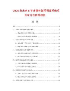 2026及未来5年多媒体指挥调度系统项目可行性研究报告.docx