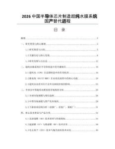 2026中国半导体芯片制造超纯水膜系统国产替代进程