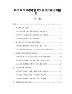2026中国自动驾驶激光雷达封装可靠报告