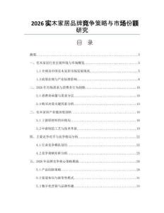 2026实木家居品牌竞争策略与市场份额研究