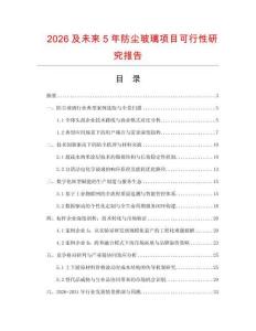 2026及未来5年防尘玻璃项目可行性研究报告.docx