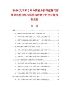 2026及未来5年中国省力脚踏配备气压辅助式熔接机市场现状数据分析及前景预测报告.docx