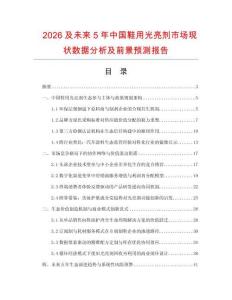 2026及未来5年中国鞋用光亮剂市场现状数据分析及前景预测报告.docx