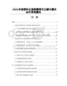 2026杯装饮料企业融资模式比较与资本运作策略报告