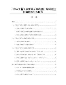 2026工业元宇宙平台架构设计与制造业价值创造分析报告