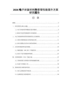 2026电子封装材料热管理性能提升方案研究报告