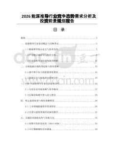 2026能源推导行业竞争态势需求分析及投资前景规划报告