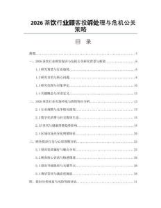 2026茶饮行业顾客投诉处理与危机公关策略