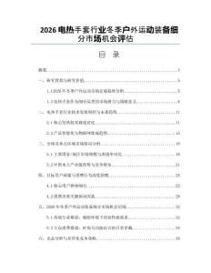 2026电热手套行业冬季户外运动装备细分市场机会评估
