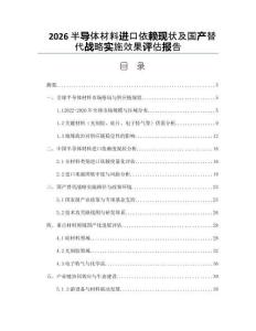 2026半导体材料进口依赖现状及国产替代战略实施效果评估报告
