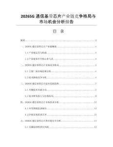 20265G通信基带芯片产业链竞争格局与市场机会分析报告
