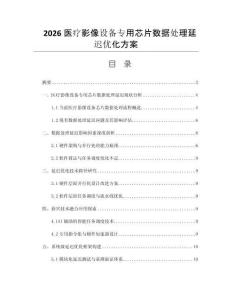 2026医疗影像设备专用芯片数据处理延迟优化方案