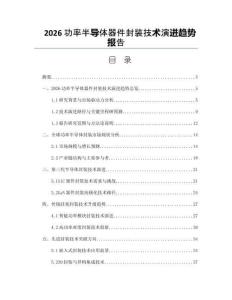 2026功率半导体器件封装技术演进趋势报告