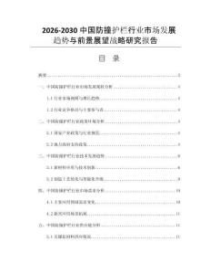 2026-2030中国防撞护栏行业市场发展趋势与前景展望战略研究报告