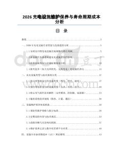 2026充电设施维护保养与寿命周期成本分析