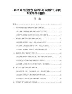 2026中国航空复合材料部件国产化率提升策略分析报告