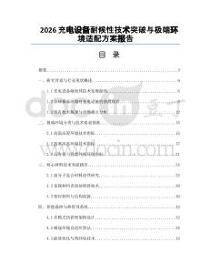 2026充电设备耐候性技术突破与极端环境适配方案报告