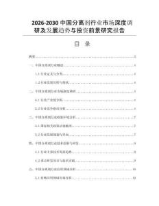 2026-2030中国分离剂行业市场深度调研及发展趋势与投资前景研究报告