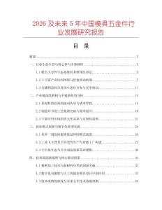 2026及未来5年中国模具五金件行业发展研究报告