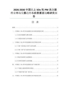 2026-2030中国陆上SOx和PM洗涤器行业市场发展趋势与前景展望战略研究报告