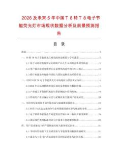 2026及未来5年中国Ｔ８转Ｔ８电子节能荧光灯市场现状数据分析及前景预测报告.docx