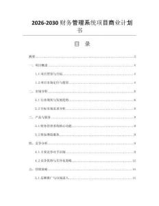 2026-2030财务管理系统项目商业计划书