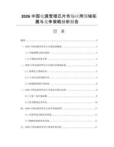 2026中国电源管理芯片市场应用领域拓展与竞争策略分析报告
