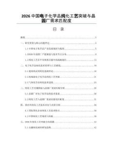 2026中国电子化学品纯化工艺突破与晶圆厂需求匹配度