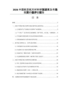 2026中国航空航天材料研发进展及市场投资价值评估报告