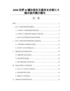 2026医疗AI辅助诊断系统精准度优化与临床应用规范报告