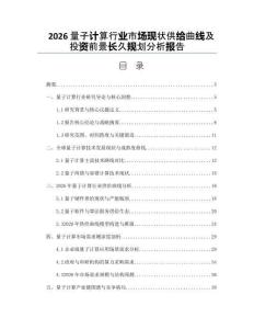 2026量子计算行业市场现状供给曲线及投资前景长久规划分析报告