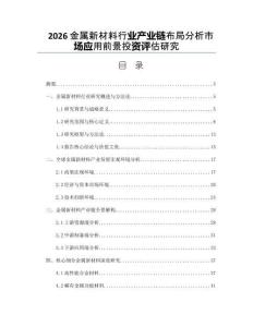 2026金属新材料行业产业链布局分析市场应用前景投资评估研究