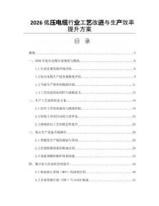 2026低压电缆行业工艺改进与生产效率提升方案