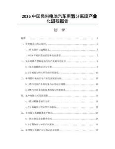 2026中国燃料电池汽车用氢分离膜产业化进程报告