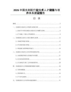 2026中国光刻胶行业技术人才储备与培养体系建设报告