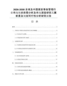 2026-2030全球及中国保安事故管理行业市场现状供需分析及市场深度研究发展前景及规划可行性分析研究报告