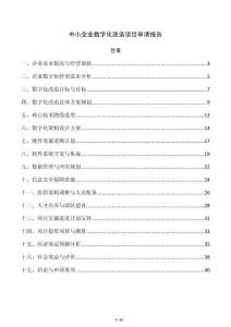 中小企业数字化改造项目申请报告