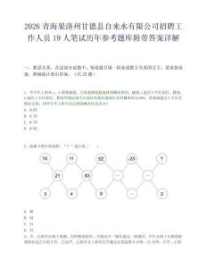 2026青海果洛州甘德县自来水有限公司招聘工作人员19人笔试历年参考题库附带答案详解.docx