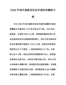 2026年城市道路非机动车道标线翻新方案