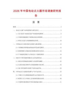 2026年中国电动点火器市场调查研究报告