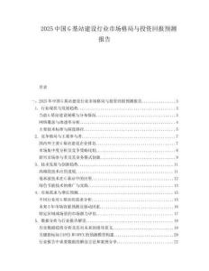2025中国G基站建设行业市场格局与投资回报预测报告.docx