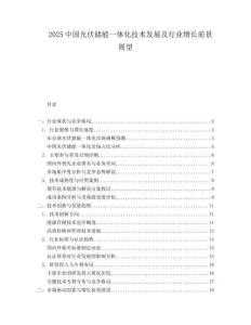 2025中国光伏储能一体化技术发展及行业增长前景展望.docx