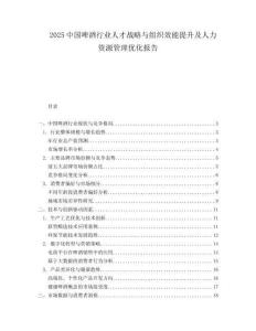 2025中国啤酒行业人才战略与组织效能提升及人力资源管理优化报告.docx