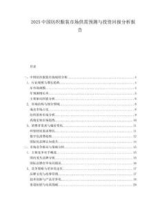 2025中国纺织服装市场供需预测与投资回报分析报告.docx