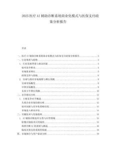 2025医疗AI辅助诊断系统商业化模式与医保支付政策分析报告.docx
