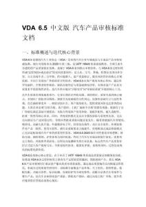VDA 6.5 中文版 汽车产品审核标准文档