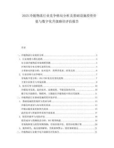2025冷链物流行业竞争格局分析及基础设施投资价值与数字化升级路径评估报告.docx