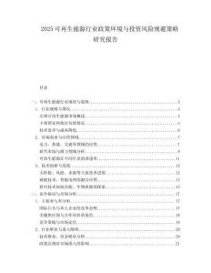 2025可再生能源行业政策环境与投资风险规避策略研究报告.docx