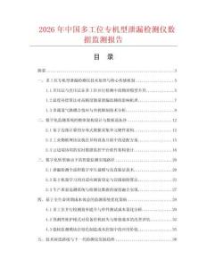 2026年中国多工位专机型泄漏检测仪数据监测报告.docx